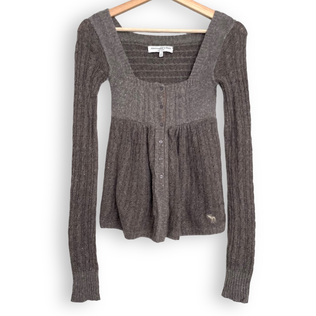 Abercrombie  Fitch Babydoll Cardigan Y2k Vintage Sweater Shirt